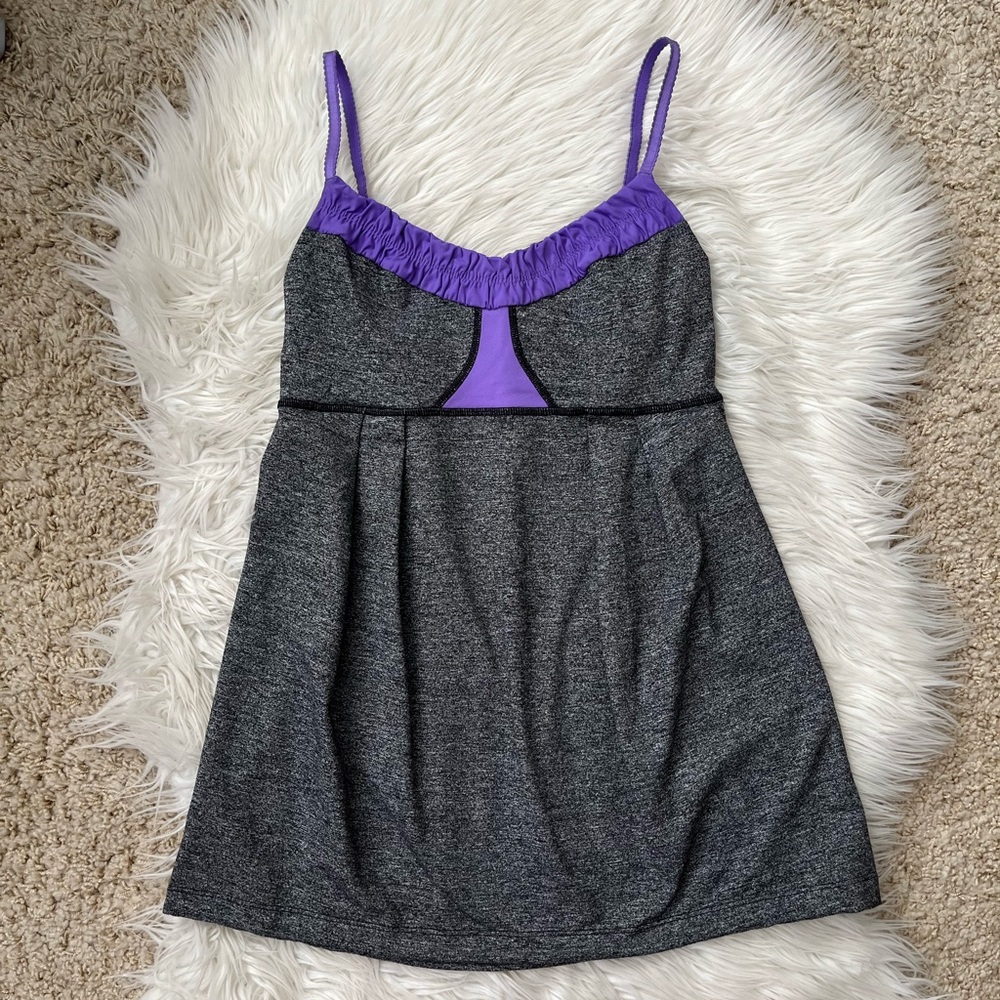 {Lululemon} Yogi Dance Tank Top in Heathered Grey & Purple - Women's 6